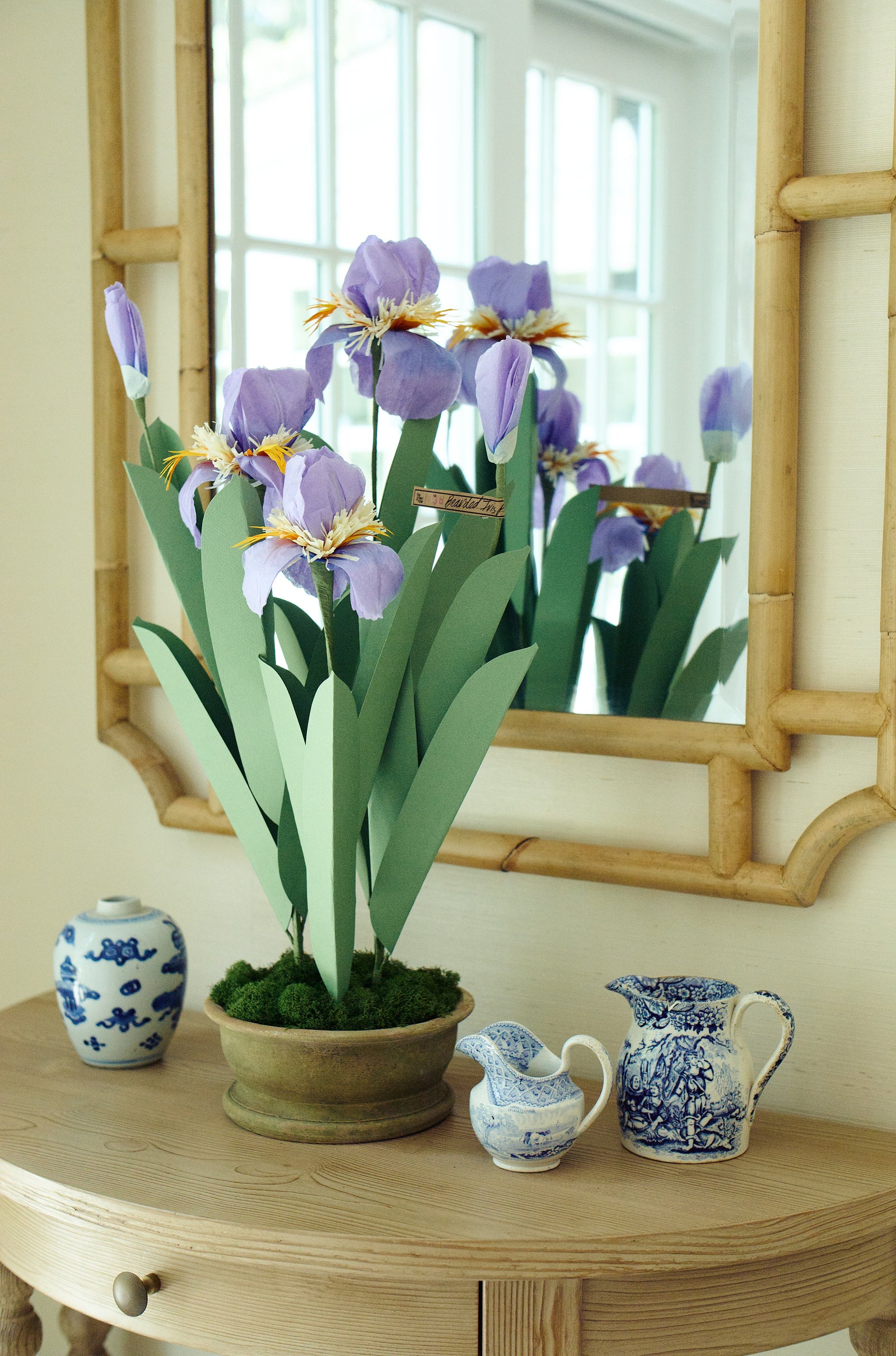The Green Vase for Provence Poiriers - Purple Bearded Irises
