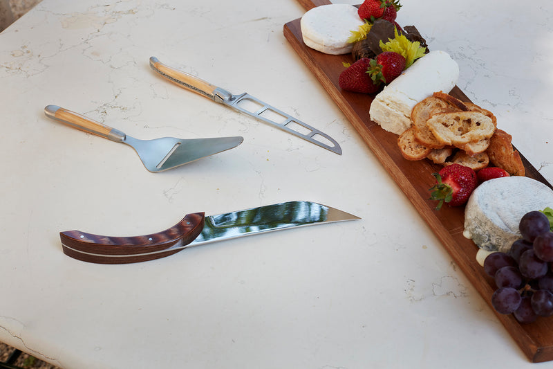 Forge de Laguiole Bras Cheese Knife with Olive Wood Handle